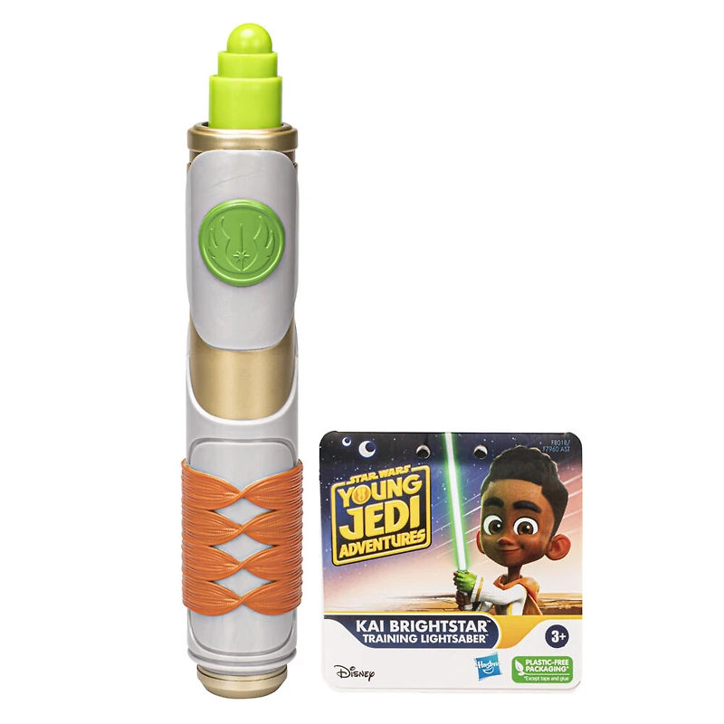 Star Wars Young Jedi Adventures, sabre laser à lame extensible verte de Kai Brightstar, jouets Star Warspour enfants d'âge préscolaire