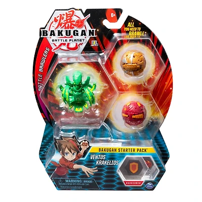 Bakugan Starter Pack 3-Pack, Ventus Krakelios, Collectible Action Figures