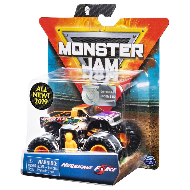 Monster Jam, Official Hurricane Force Monster Truck, Die-Cast Vehicle, Forces of Nature Series, 1:64 Scale