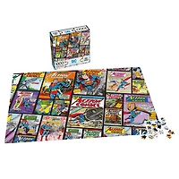 DC Comics, Action Comics, Puzzle de 1 000 pièces représentant un collage de couvertures de comics Superman rétro, avec poster
