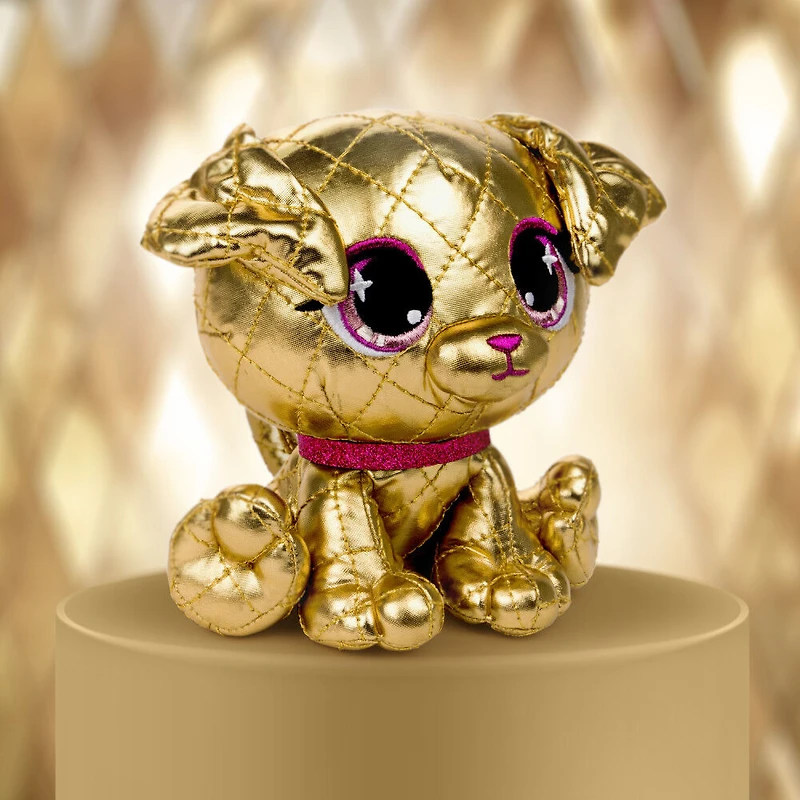 GUND P.Lushes Designer Fashion Pets, édition limitée Goldie La'Pooch, chienne en peluche de luxe douce et élégante, or et rose, 15,2 cm
