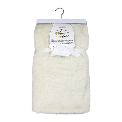 Couverture en peluche en fausse fourrure : Ivoire