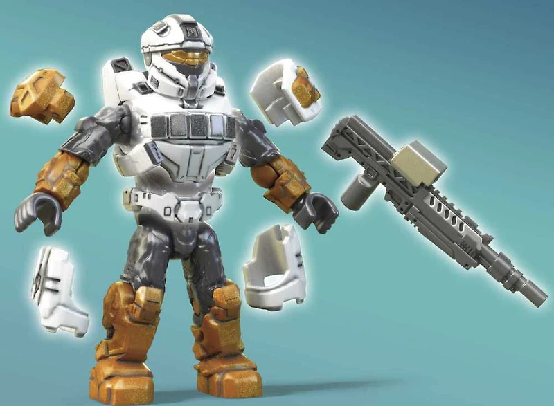Mega Halo Heroes Series 14 Spartan Trailblazer Micro Action Figure, Building Toys for Kids