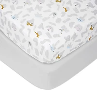 Drap De Coton Tissé - Alphabet Animaux 2Pk