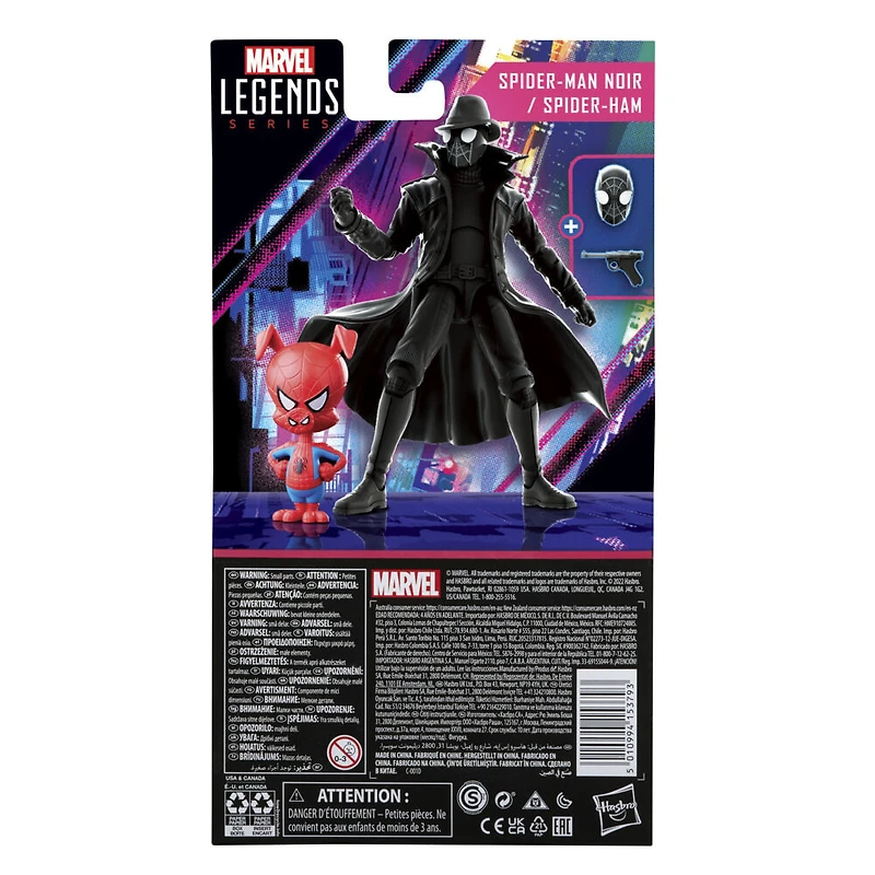 Marvel Legends Series Spider-Man, figurine Spider-Man Noir et Spider-Ham 60e anniversaire de 15 cm, 2 accessoires - Notre exclusivité