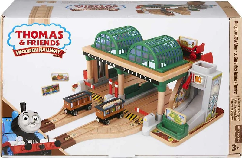 Thomas et ses amis - Piste en bois - Coffret de jeu - Ramassage de passagers à la Gare des Quatre Vents