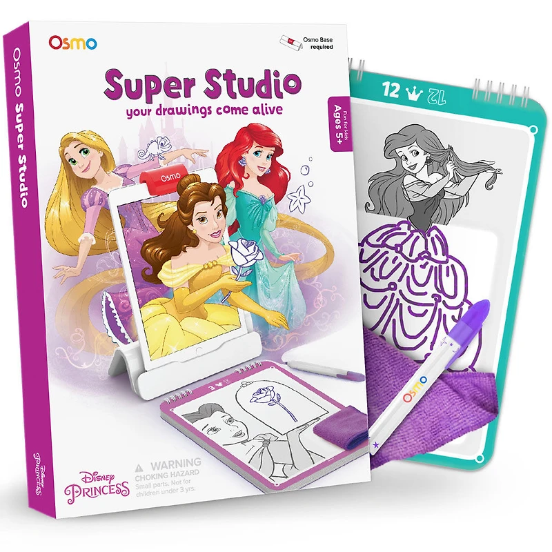 Osmo - Super Studio Disney Princess - Pour apprendre à dessiner et se perfectionner - Pour iPad ou tablette Fire (Une base Osmo, non incluse, est nécessaire pour jouer)