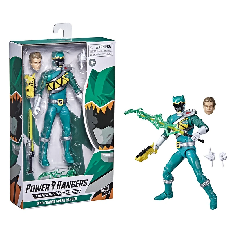 Power Rangers Lightning Collection, Dino Charge Ranger vert, figurine articulée premium de 15 cm de collection