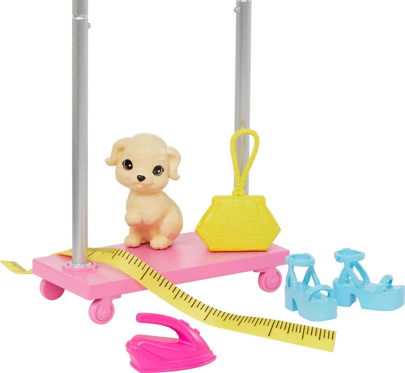 Barbie -Brooklyn -Coffret de jeu -Poupée Coiffeuse et 14 accessoires