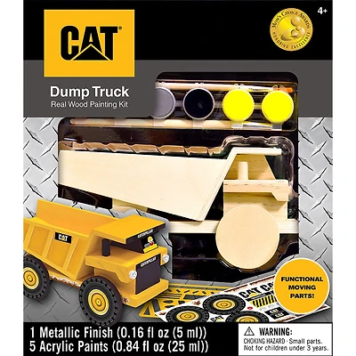 Cat Dump Truck Licensed Wood Paint Kit - English Edition