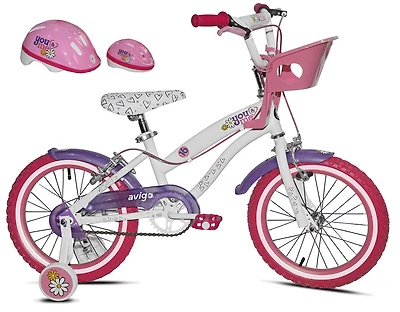 Avigo You and Me avec casque et porte-poupée - Vélo 16 po - Notre exclusivité