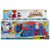 Marvel Spidey and His Amazing Friends Spider Crawl-R 2-in-1 Headquarters Playset, Preschool Toy with 2 Modes, Lights, Sounds, 2 Feet Tall