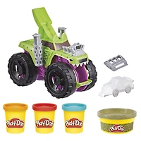 Play-Doh Wheels, Monster Truck, avec voiture et 4 couleurs de pâte Play-Doh atoxique dont la pâte Terrain