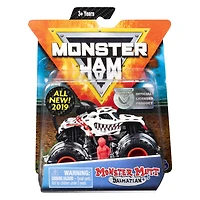 Monster Jam, Monster truck authentique Monster Mutt Dalmatian en métal moulé à l'échelle 1:64, série Ruff Crowd