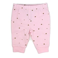 Baby Mode Ensemble haut matelassé et pantalon polaire : Chiot rose