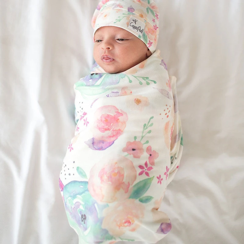 Copper Pearl Knit Swaddle Blanket Bloom One Size