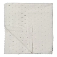 Baby Mode Signature White Pointelle Baby Blanket