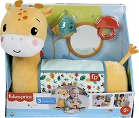 Fisher-Price - Girafe Jeu sur le ventre 3 en 1, hochet, dentition, mir. 