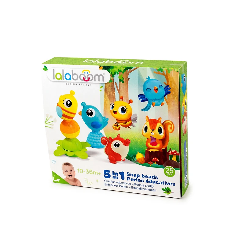 Lalaboom - 5 in 1 snap beads animaux et accessoires (25 pièces)