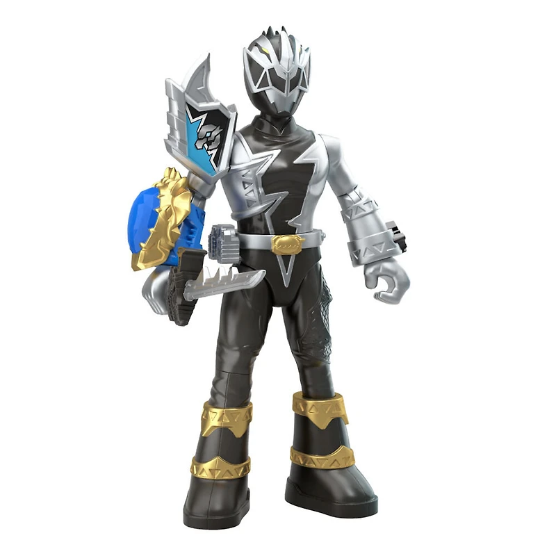 Power Rangers Dino Fury Battle Attackers 2-Pack Black Ranger vs. Smashstone Kicking Action Figure Toys