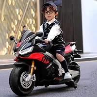 KIDSVIP 24V sous licence Aprilia RSV4 sur super moto avec roues en caoutchouc