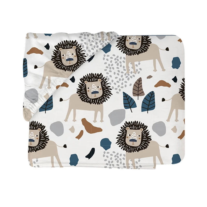Koala Baby - 1 Pk Flannel Sheet Lion Safari
