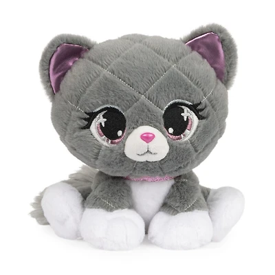 P.Lushes Designer Fashion Pets, Maxine Purrnel, chaton en peluche, gris/blanc, 15,2 cm