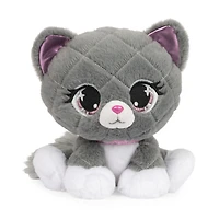 P.Lushes Designer Fashion Pets, Maxine Purrnel, chaton en peluche, gris/blanc, 15,2 cm