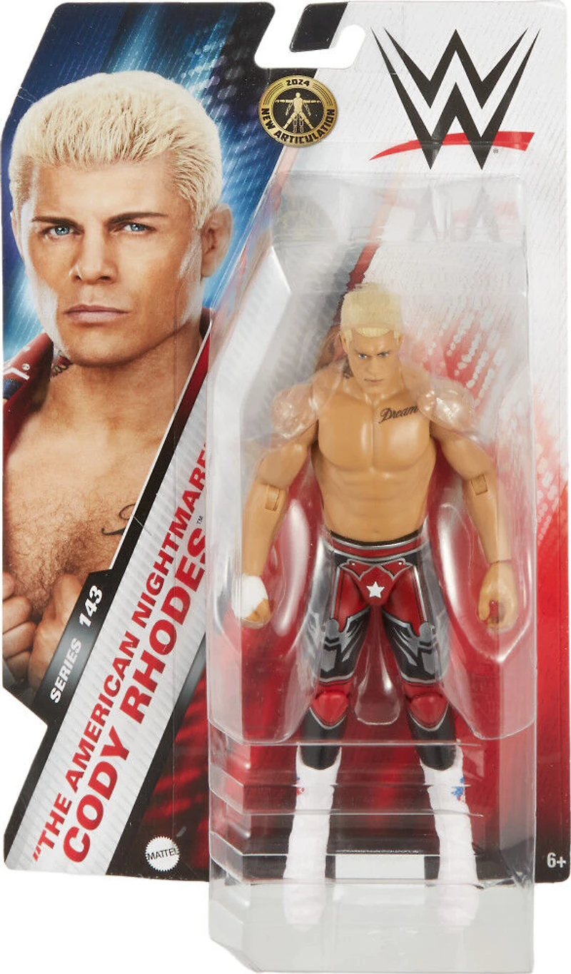 WWE "The American Nightmare" Cody Rhodes Action Figure, 6-inch Collectible Superstar with Articulation