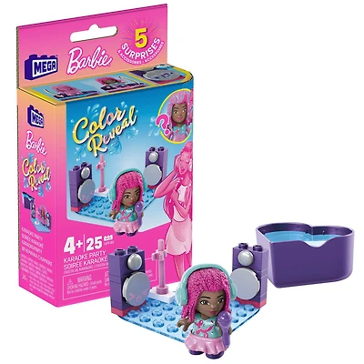 Mega Barbie Color Reveal Karaoke Party Building Set with Micro-Doll & Accessories (25 pcs)