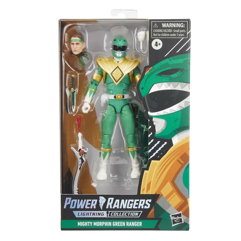 Power Rangers Lightning Collection Mighty Morphin, figurine de Ranger vert, avec accessoires