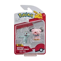 Ensemble de 2 figurines de combat Pokémon - Machoc (Machop) et Snubbull