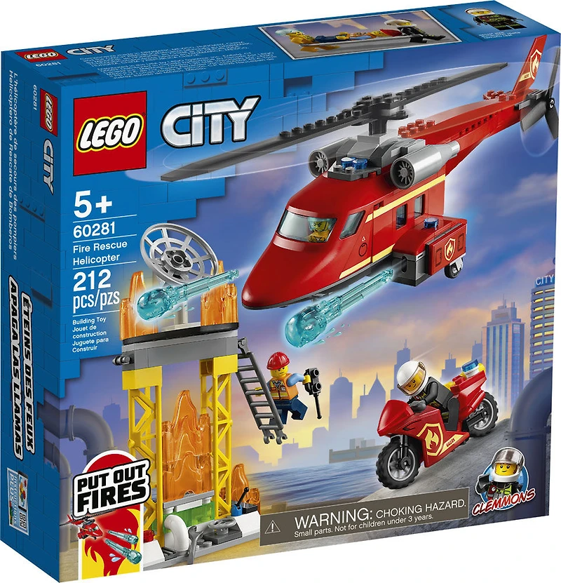 LEGO City Fire Fire Rescue Helicopter 60281 (212 pieces)