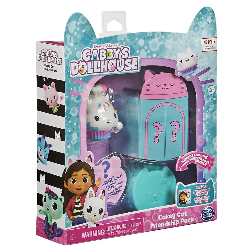 DreamWorks, Gabby's Dollhouse, Friendship Pack avec Cakey Cat, figurine et accessoire surprises
