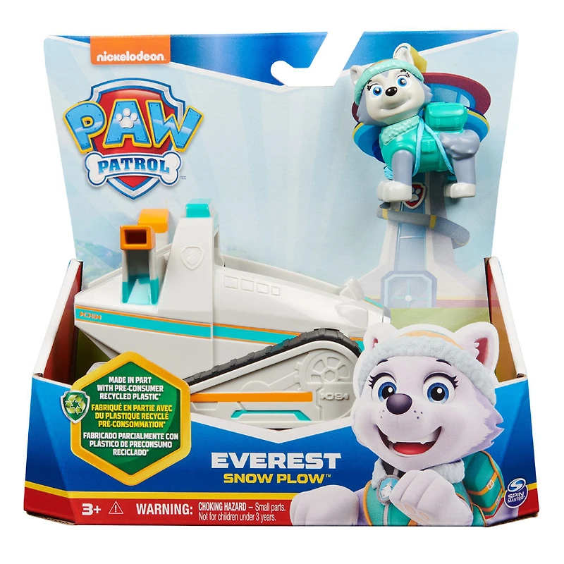 PAW Patrol, Everest's Snow Plow, Toy Car with Collectible Action Figure, Sustainably Minded Kids Toys