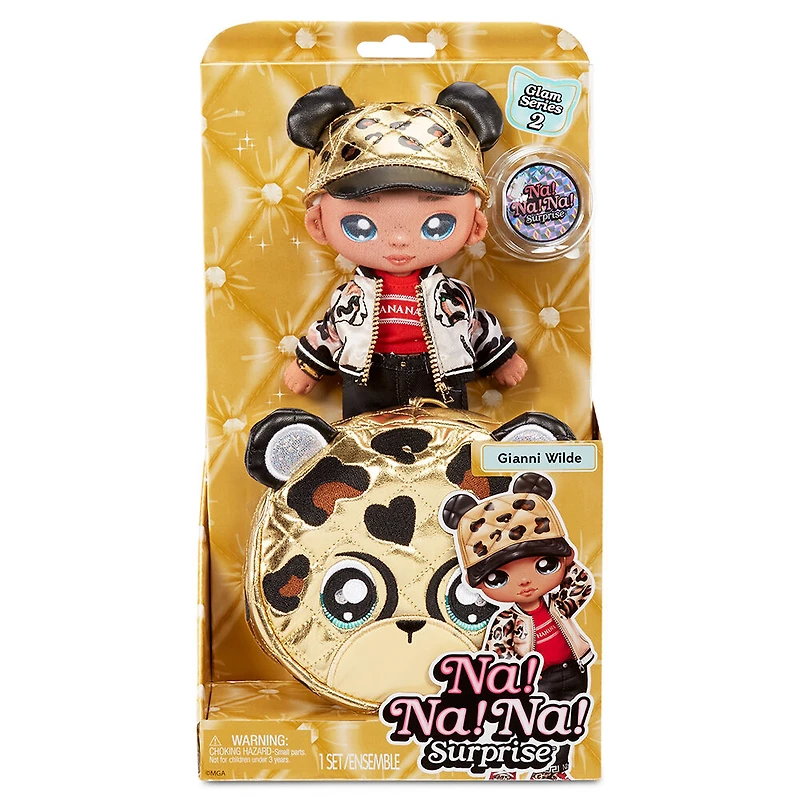 Na Na Na Surprise série Glam 2, Gianni Wilde : poupée-mannequin de 19 cm (7,5 po) patriote inspirée d'un guépard