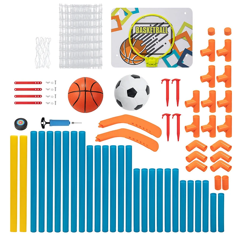 Out2Play - 3 In 1 Sport Set Basketball, Soccer, Hockey