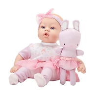 Poupon ballerine de 30,50 cm avec petit lapin en peluche