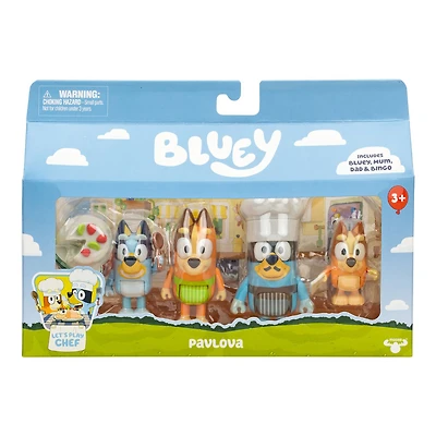 Bluey Jouons Au Chef Figure Pack 4 Pavlova