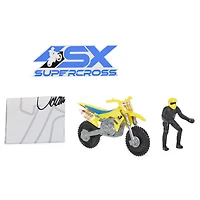 Supercross, Authentic Adam Enticknap 1:24 Scale Die-Cast Motorcycle with Rider Figure