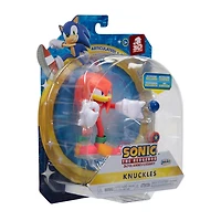Figurine de 4 pouces Sonic - Knuckles moderne (NEON) avec Point de contrôle bleu comme accessoire