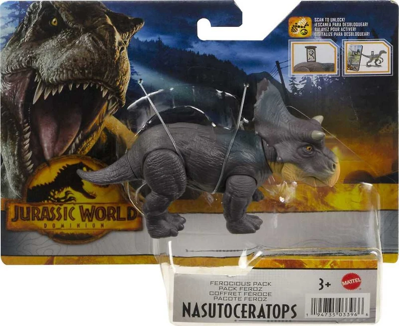 Figurines articulées de dinosaures Meute féroce ​Nasutoceratops Jurassic World avec articulations