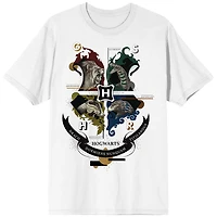 Harry Potter Hogwarts House Crests White T-Shirt