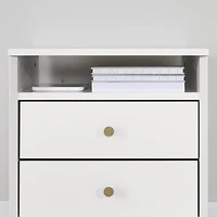 Dylane Table de chevet 2 tiroirs Blanc solide