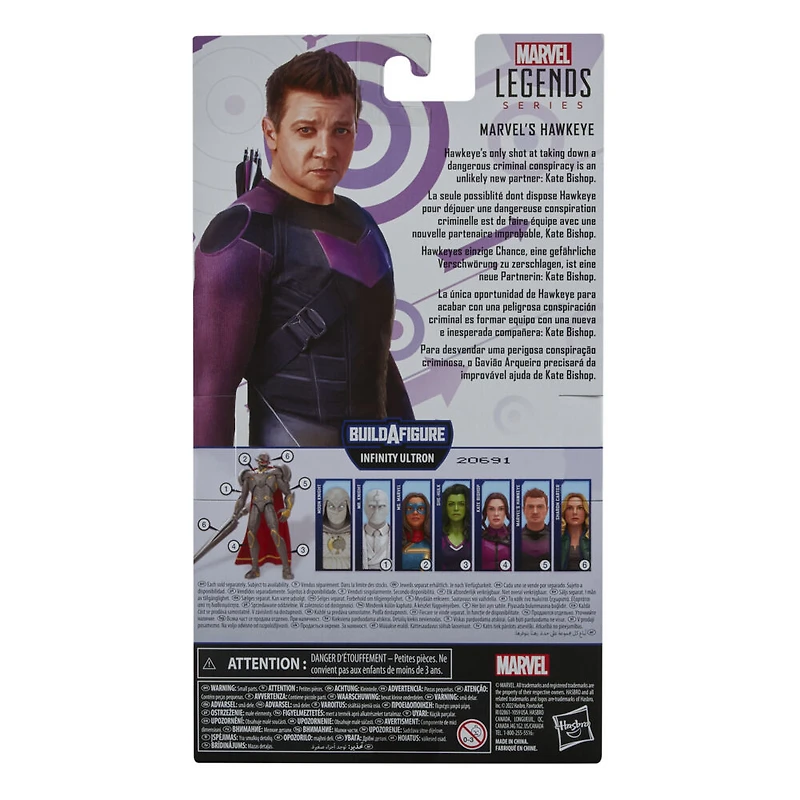 Marvel Legends Series, figurine de collection Marvel's Hawkeye de 15 cm de la série MCU Disney+ Hawkeye, 4 accessoires et 1 pièce Build-a-Figure