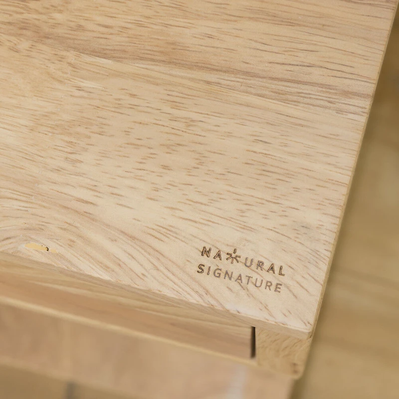 Sweedi Table de chevet 1 tiroir en bois massif Bois naturel