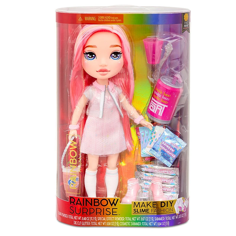 Poupée Rainbow High Rainbow Surprise de 14 pouces - poupée Pixie Rose Doll avec gelée à fabriquer pour vêtements