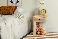 Sweedi Table de chevet 1 tiroir en bois massif Bois naturel