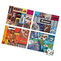 Hershey's, Coffret de 4 puzzles, 500 pièces qui se combinent pour former un méga puzzle : Reese's, Hershey's Kisses, Almond Joy