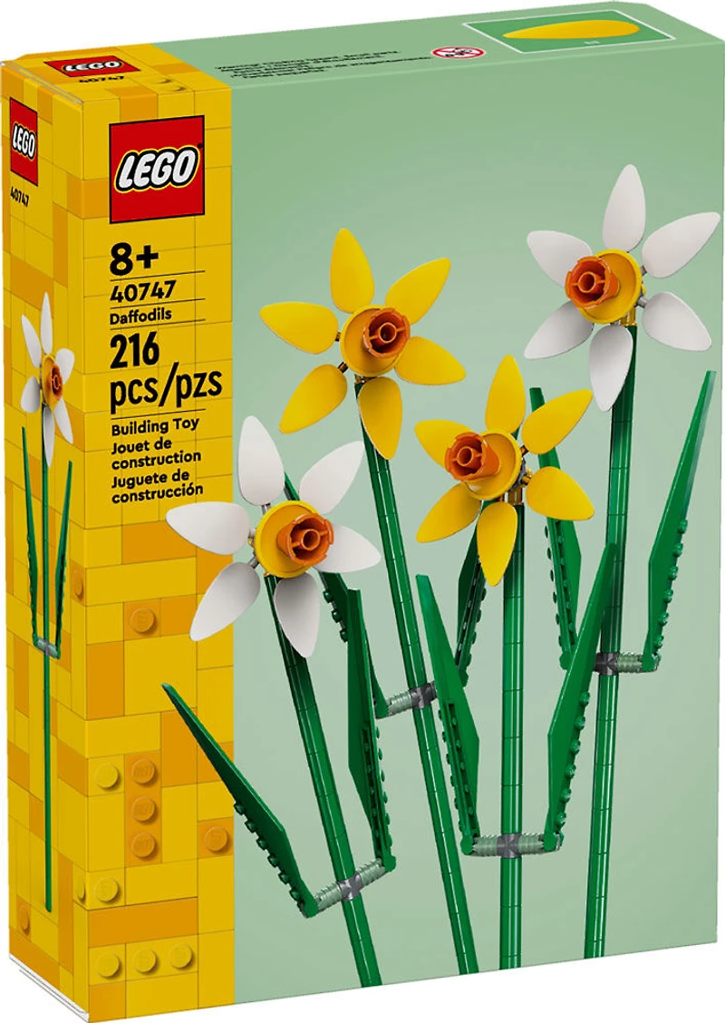 LEGO Daffodils Celebration Gift, Yellow and White Daffodil Room Decor 40747